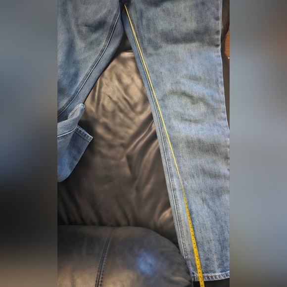 Denim forum 24W/29L The Yoko High Rise Dark Blue Jean Button Fly Non Stretchy - Picture 9 of 15